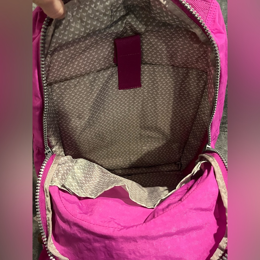 Kipling Pink Seoul Large Backpack new with tags Laptop sleeve - Picture 5 of 8